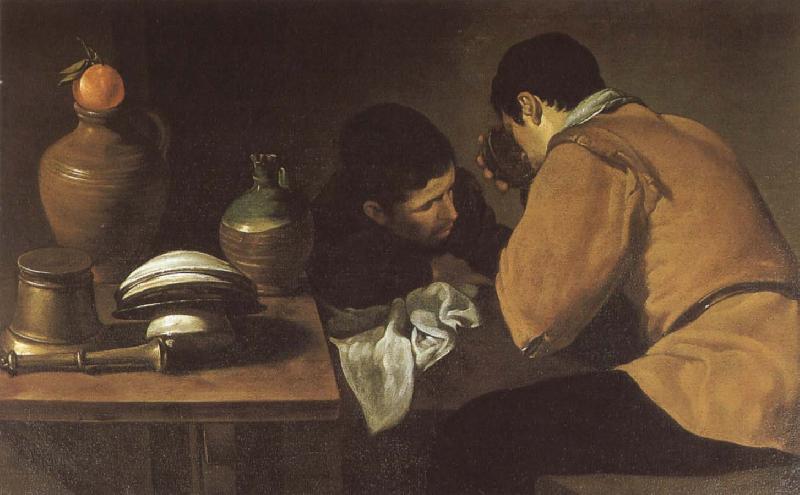 VELAZQUEZ, Diego Rodriguez de Silva y Two boy beside the table